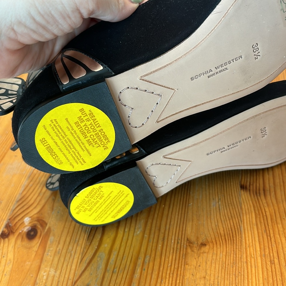 Sophia Webster black ballet butterfly wing flats - Picture 7 of 9
